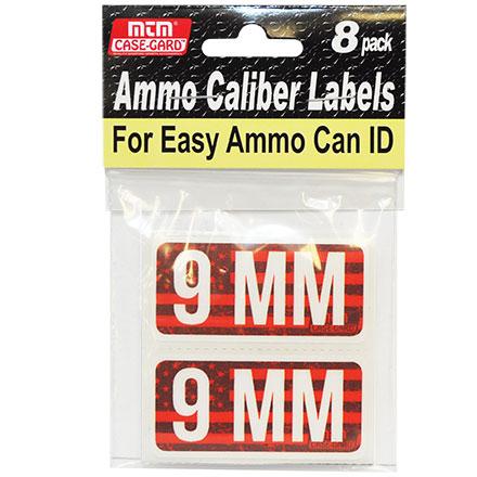 Mtm Ammo Caliber Labels 9MM 8-PACK