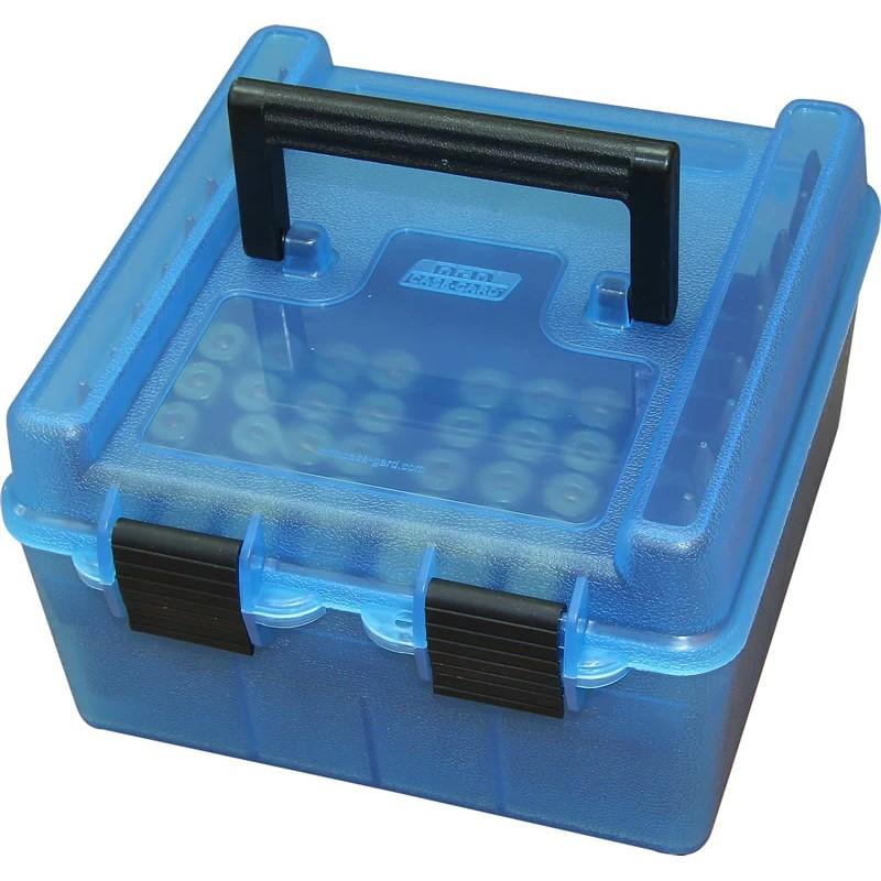 Mtm Deluxe Ammo Box 100 Round Blue