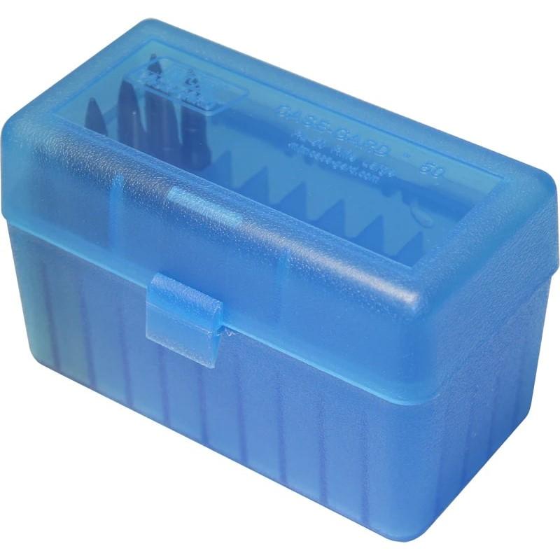 Mtm Ammo Box 50 Round Flip-top Clear Blue