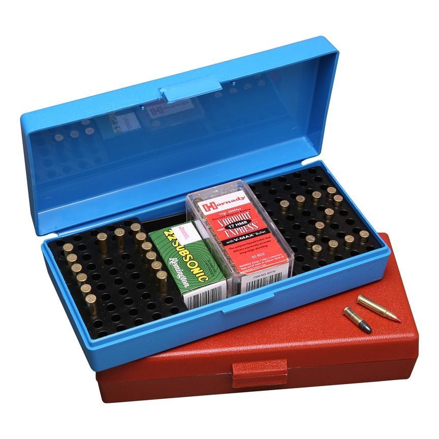 Mtm SB-200 Ammo Box 100 Rd 22LR Rimfire Blue