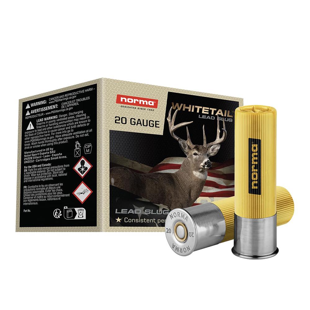 Norma Whitetail Slug 20GA 2.75 7/8OZ 1345 Fps 25RDS Ammo