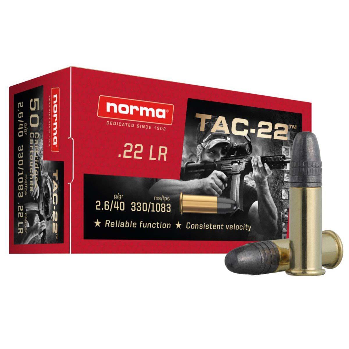 Norma TAC-22LR 40GR Lrn 50 Rds Ammo
