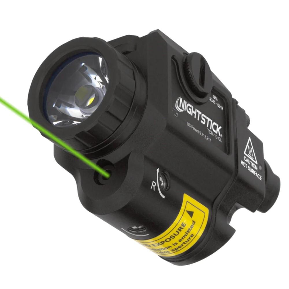 Nightstick Compact Handgun Light With Green Laser - Black