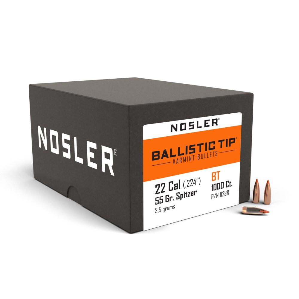 Nosler 22CAL 55GR Ballistic Tip Varmint Bullets 1000CT