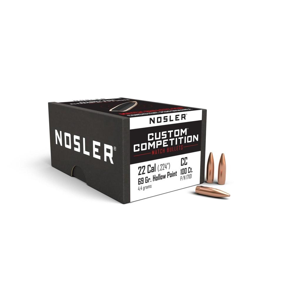 Nosler Custom Competition 22 Cal .224 69 Gr Hpbt 100 Count