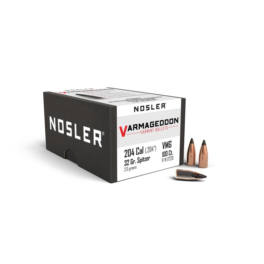 Nosler Varmageddon Bullets .20 Cal 32 Gr Fb Tipped 100 Ct