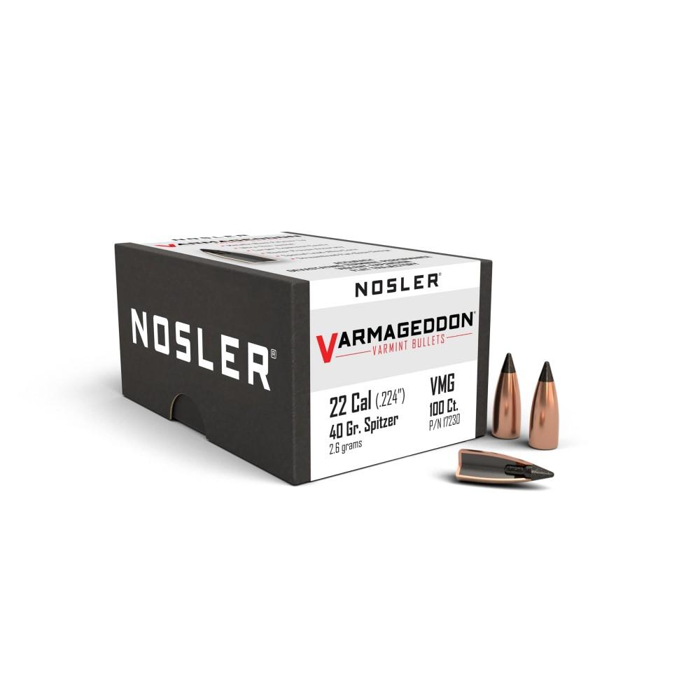 Nosler Varmageddon .22 Cal 40 Gr Flat Base Tipped Bullets 100 Pack