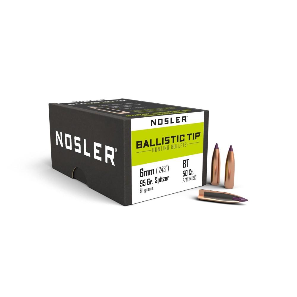 Nosler Ballistic Tip Hunting Bullets 6MM .243 95 Gr 50 Pk