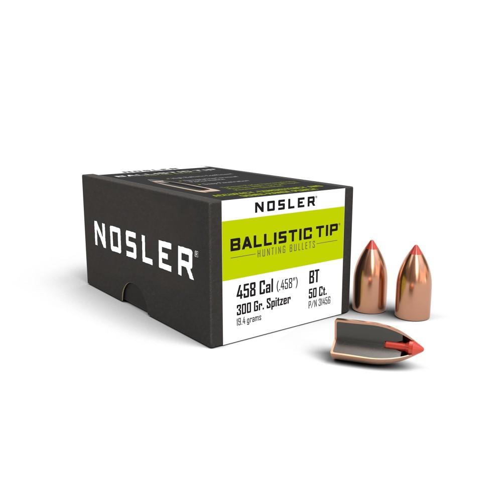 Nosler 458 Cal 300GR Ballistic Tip Bullet 50CT