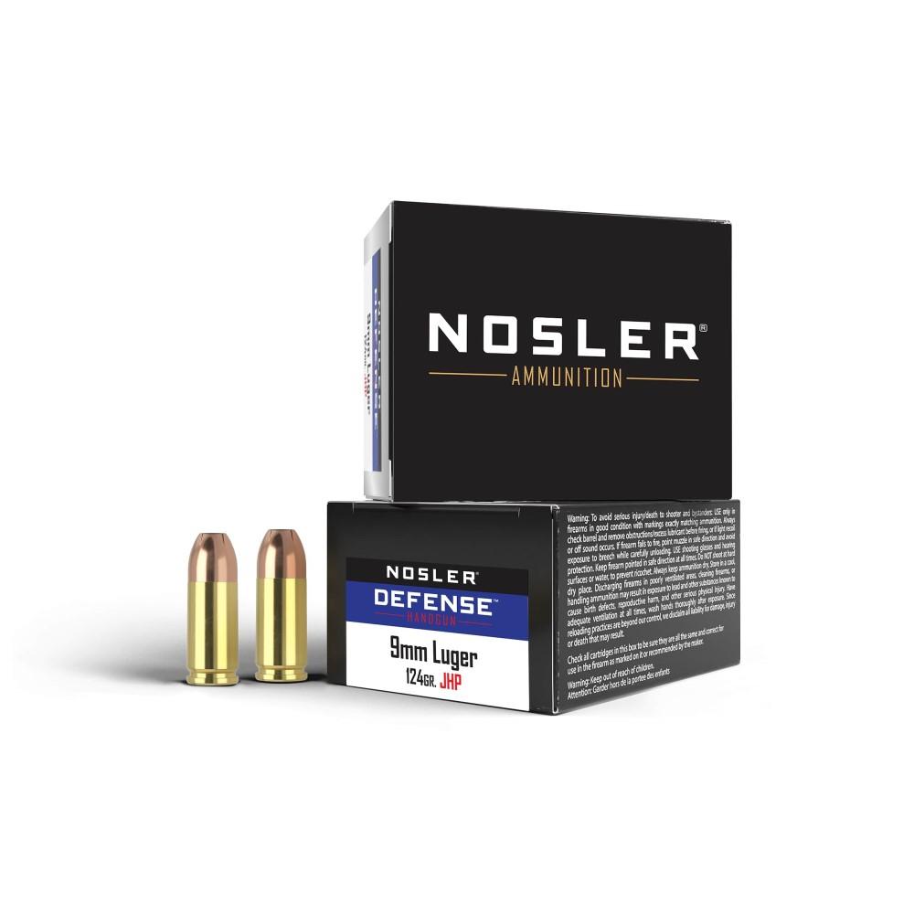 Nosler Defense 9MM Luger +p 124GR Jhp 20CT Ammunition