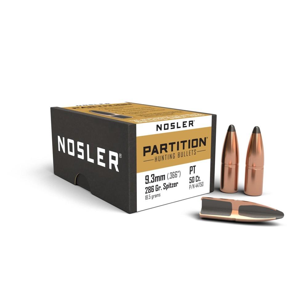 Nosler 9.3MM .366 286GR Partition 50RD/BOX