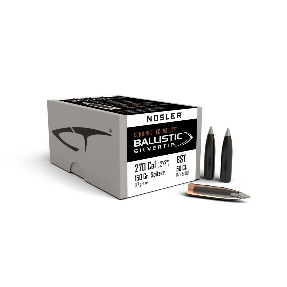 Nosler Ballistic Silvertip .270 Cal 150 Gr Spitzer Point 50 Pk