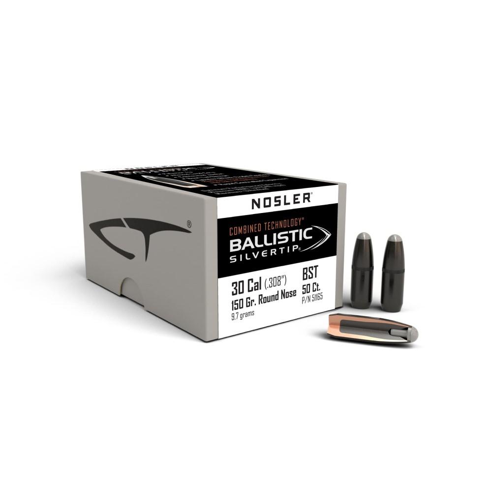 Nosler Ballistic Silvertip .30 Cal 150 Gr Round Nose 50 Pk
