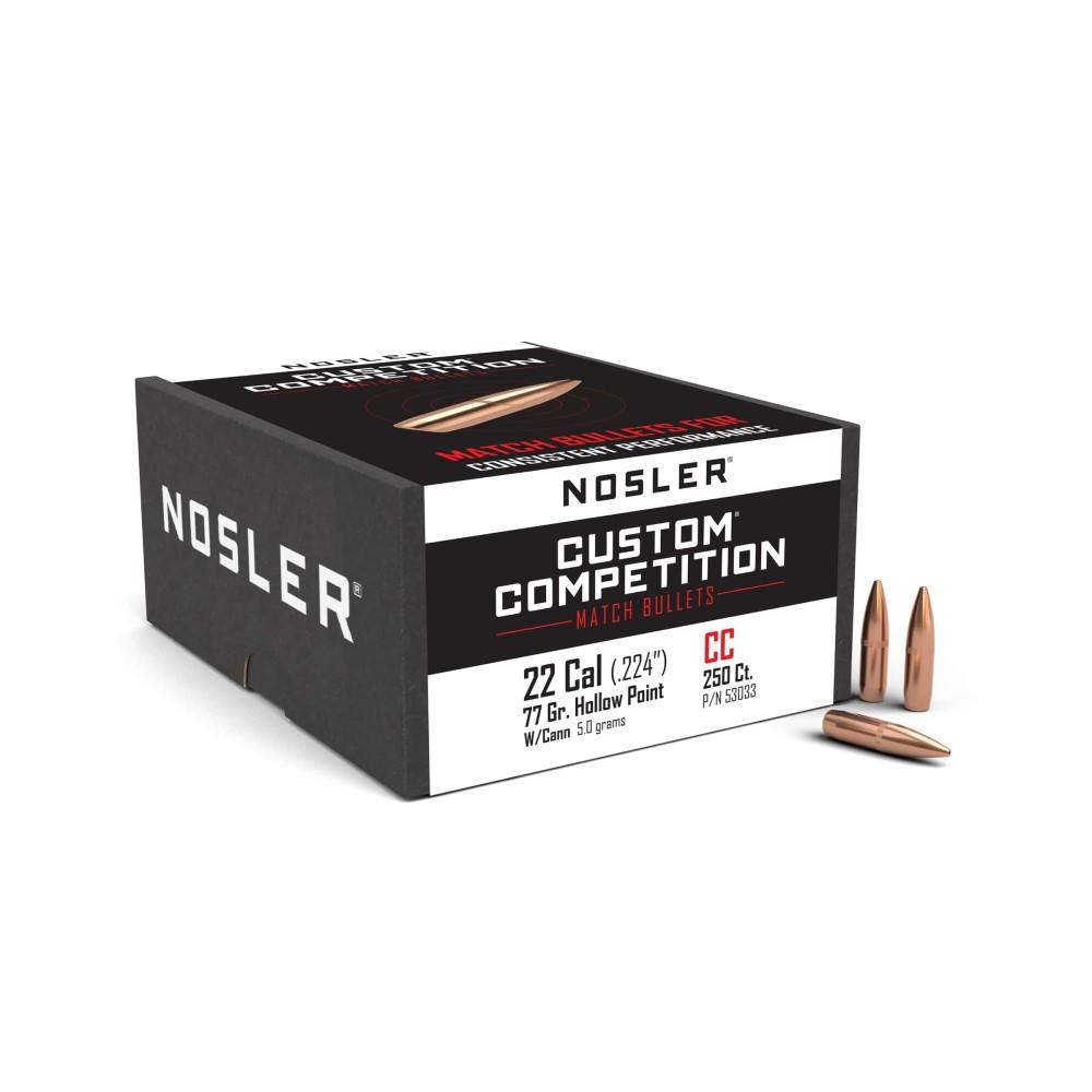 Nosler 22CAL 77GR Custom Competition Hpbt 250CT