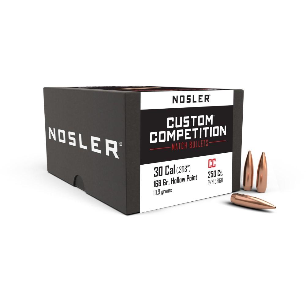 Nosler 30 Cal .308 168GR Hpbt Custom Competition 250CT