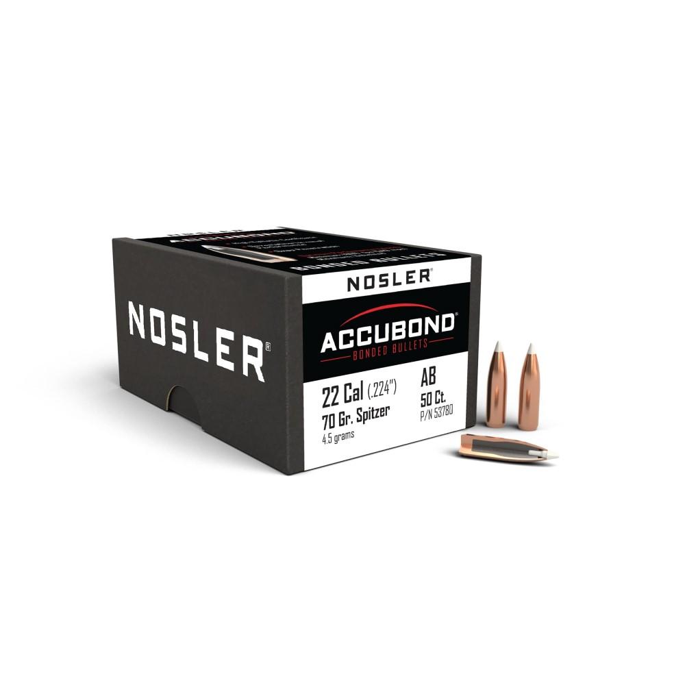 Nosler Accubond .22 Cal 70GR Spitzer Point 50 Count