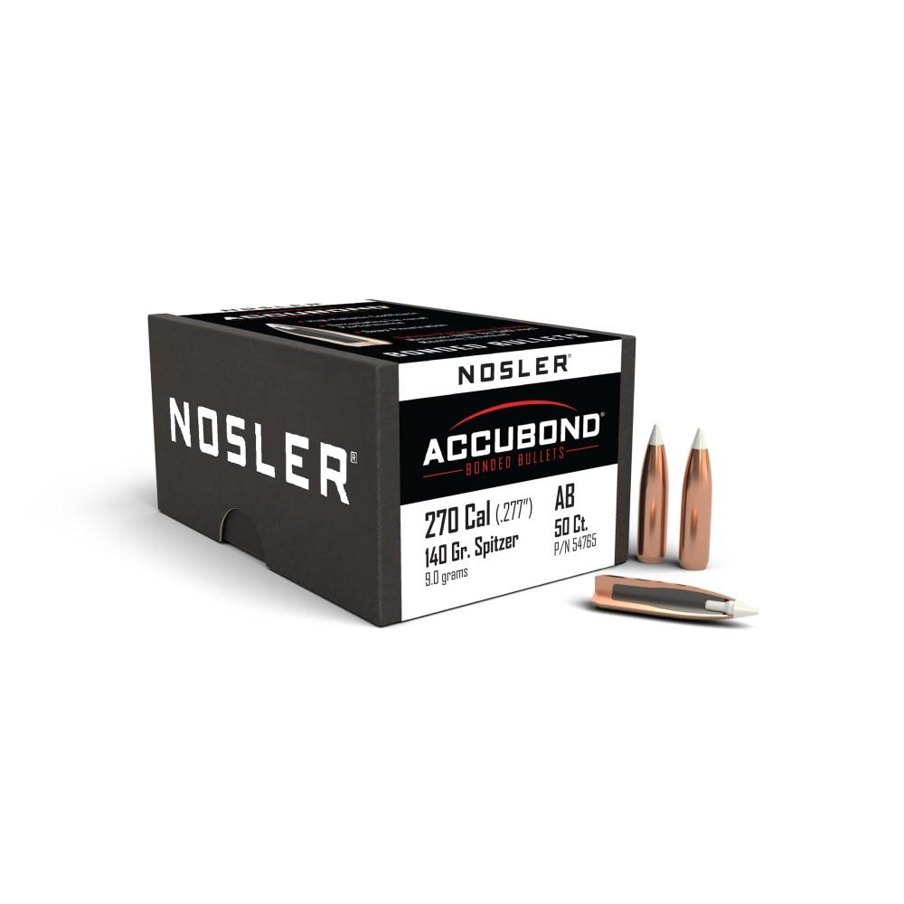 Nosler Accubond .270 Cal 140 Gr Spitzer Boat Tail 50 Pack
