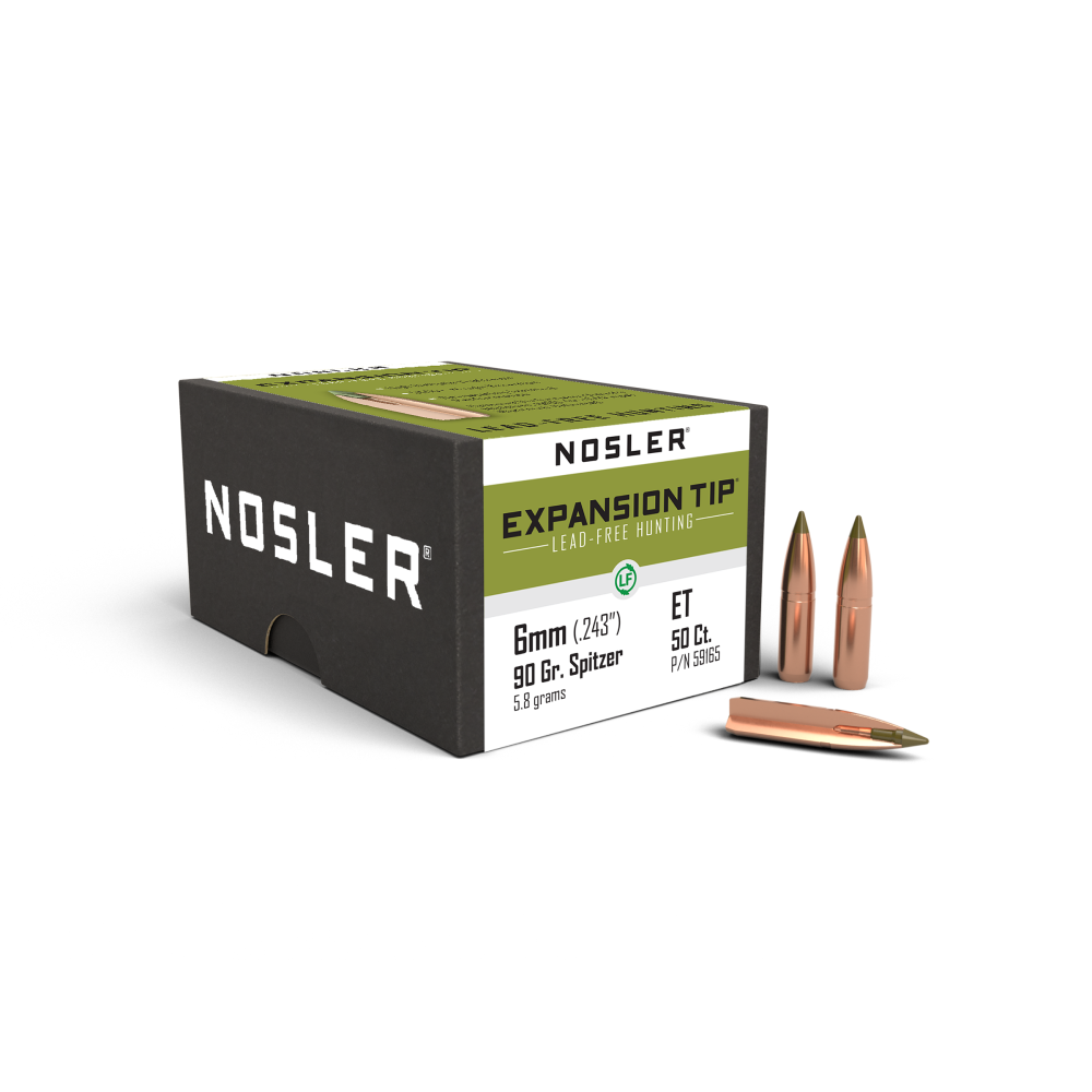 Nosler E-tip 6MM/.243 90GR Spitzer Point 50 Box
