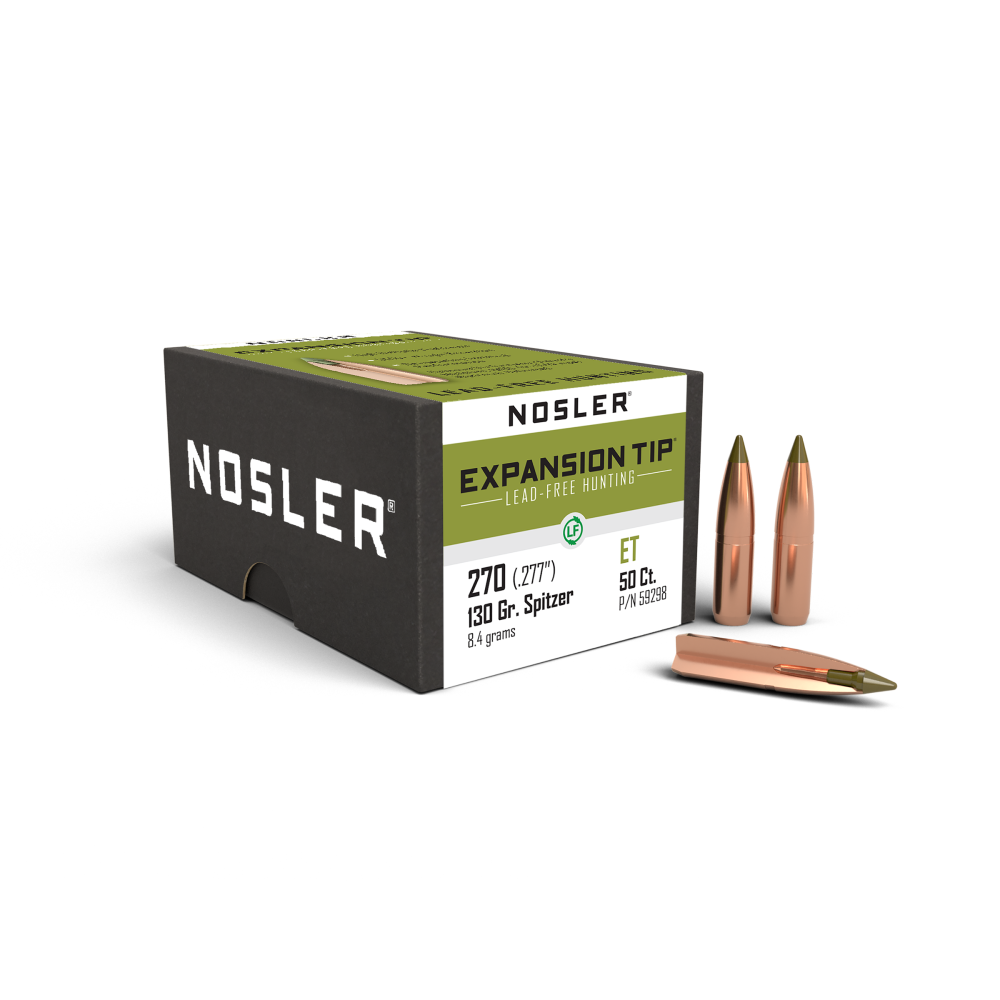 Nosler E-tip 270 Cal. 130 Gr. Spitzer Point Bullet 50 Pk.