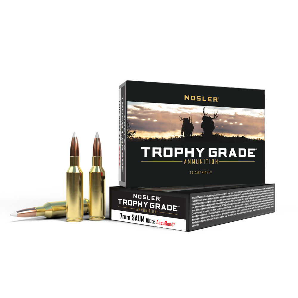Nosler Trophy Grade 7MM Rem Sa Ultra Mag 160 Gr. Ab 20 Rd.