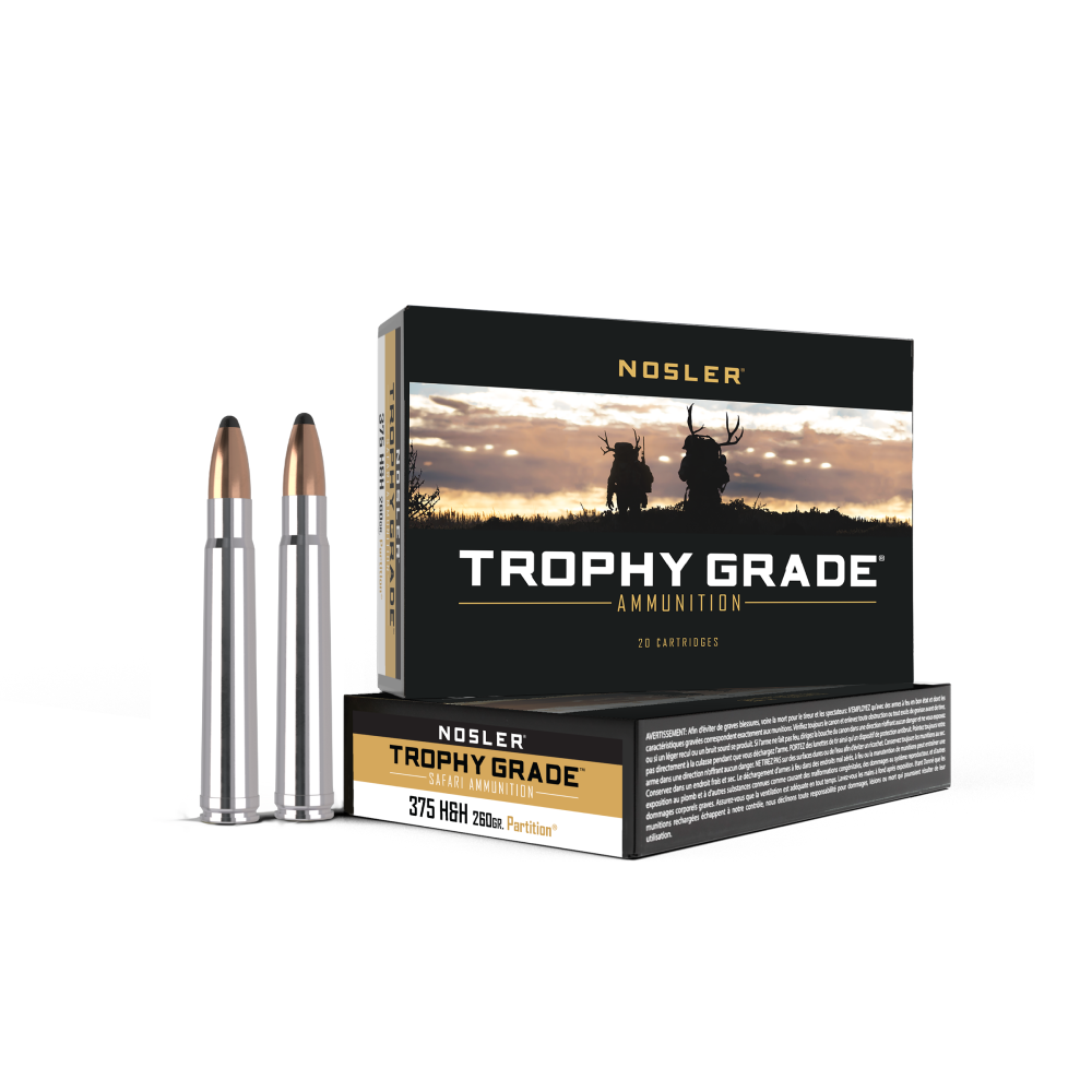 Nosler Trophy Grade 375 H&h 260GR 20RD Box Ammo