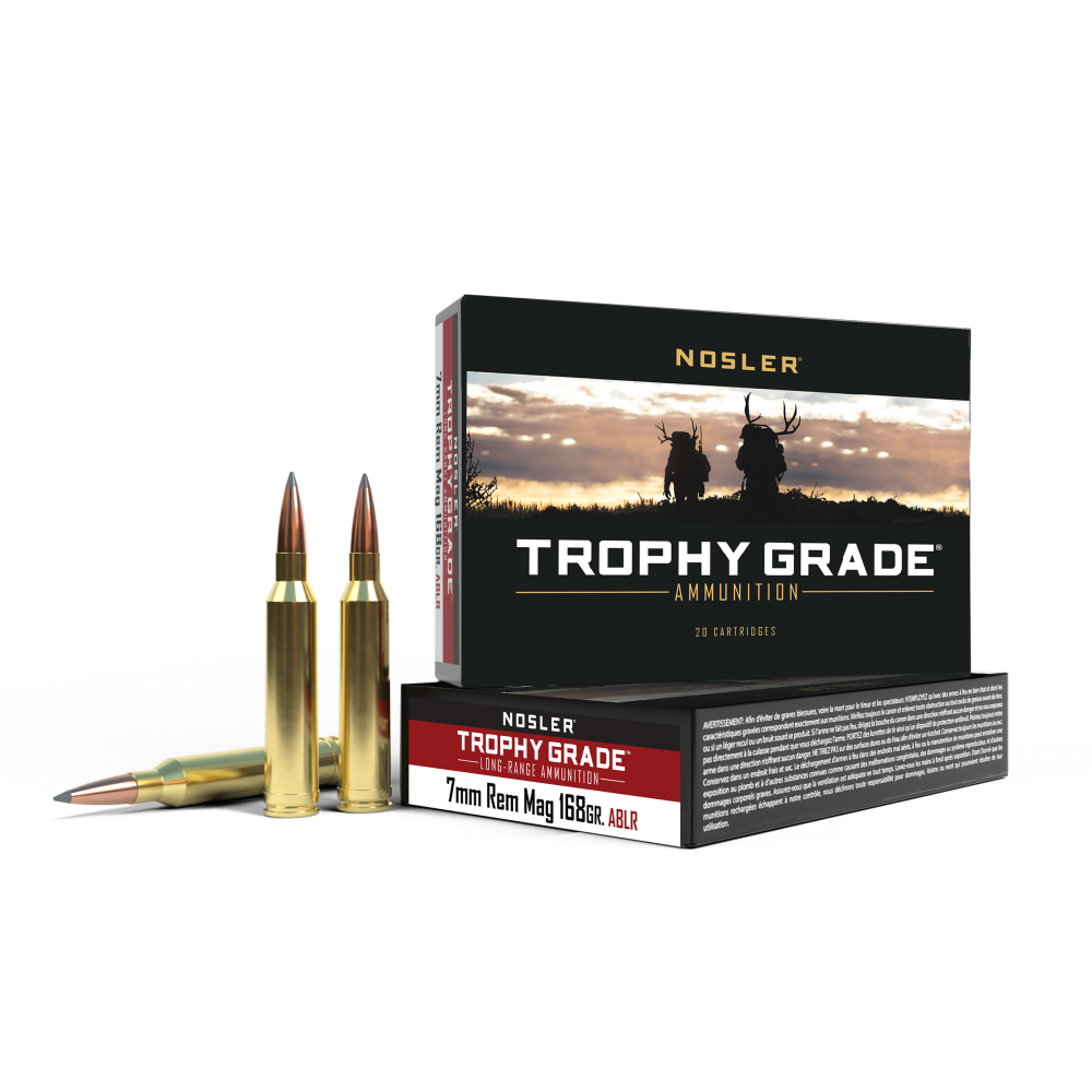 Nosler Trophy Grade Long Range 7MM Rem Mag 168GR Ablr 20CT Ammo
