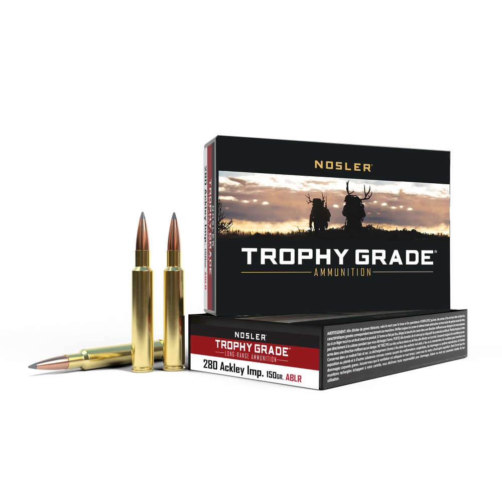 Nosler Trophy Grade Long Range 280 Ack Imp 150 Gr Ablr 20 Rd