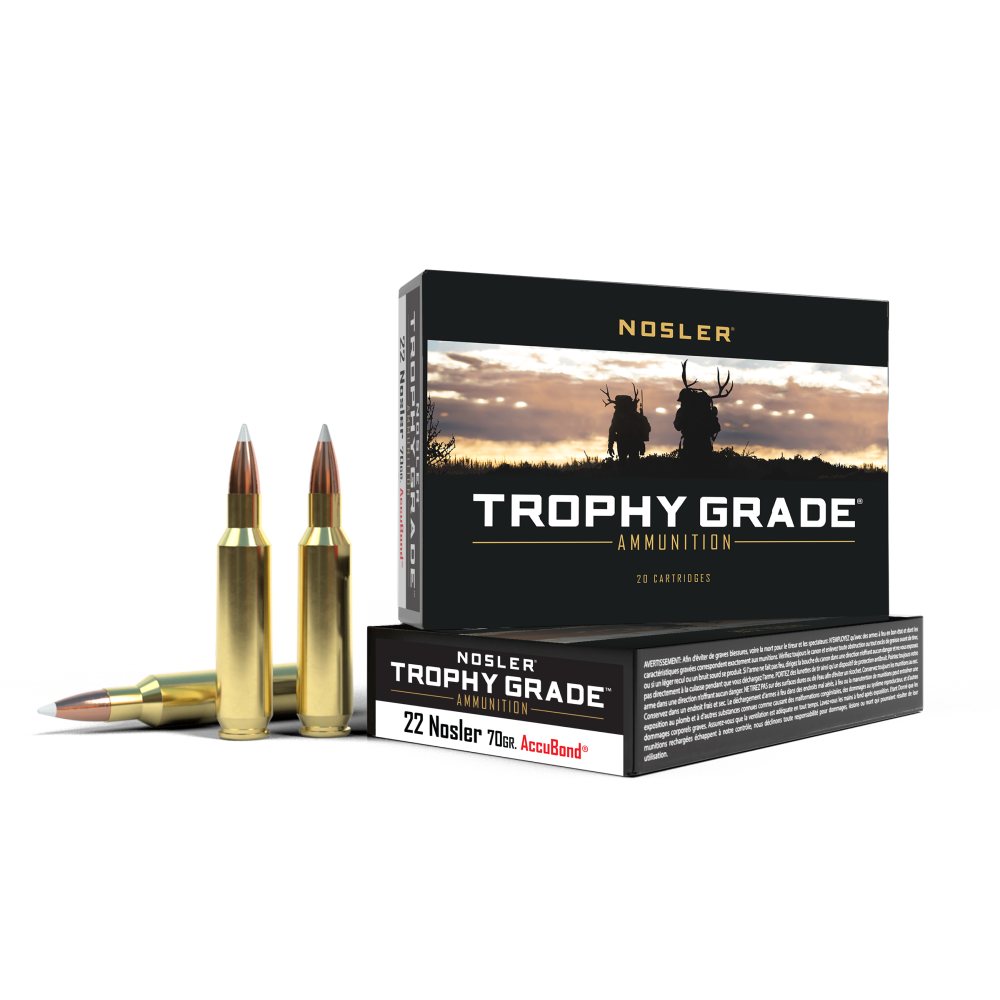 Nosler Trophy Grade 22 Nosler 70GR Accubond 20 Rd