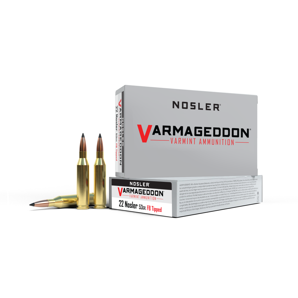Nosler Varmageddon 22 Nosler 53 Gr. Fb Tipped 20 Rd. Ammunition