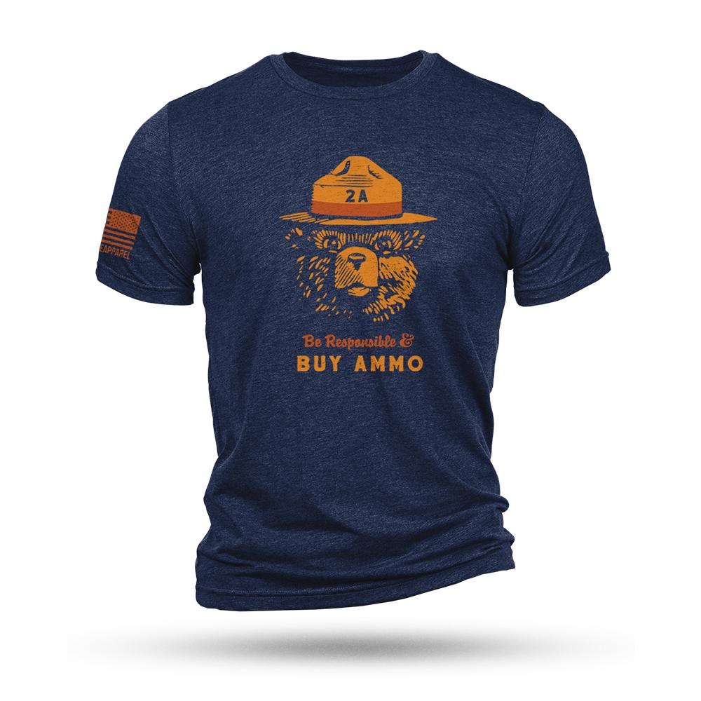 Nine Line 2A Bear Navy Triblend T-shirt - Xlarge