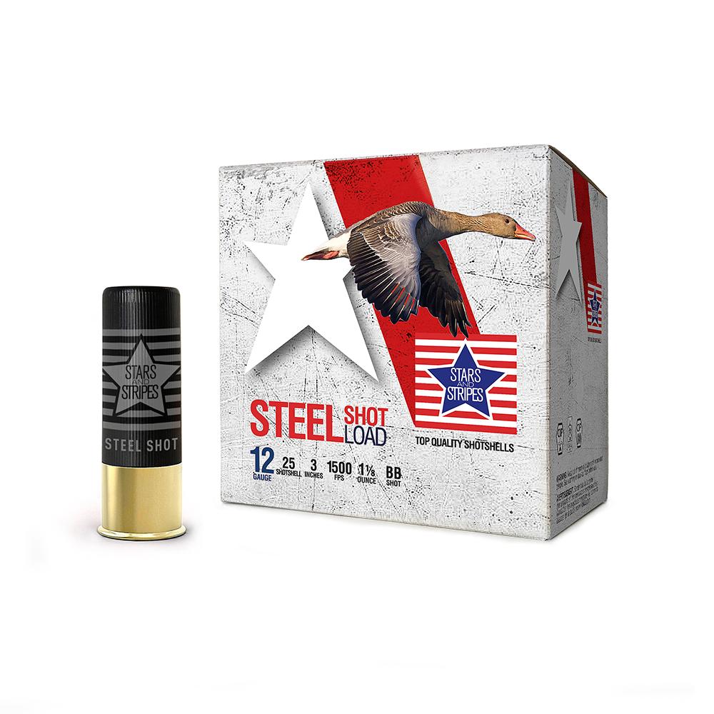 12GA 3 Steel 1 1/8 Oz. Bb Shot 1500 Fps 25RD