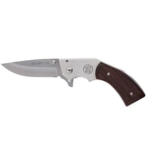 S&w Revolver Knife Folding 3 With Wood Grips