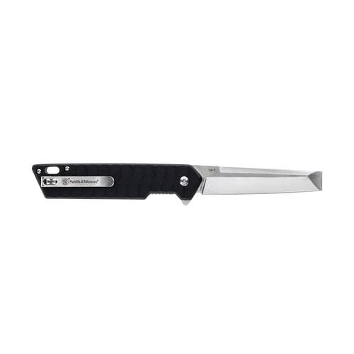 S&w Kt 24/7 Folding Cleaver 3-1/4 Blade Silver G10 Handle