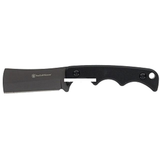 S&w H.r.t. Cleaver Neck Knife - Black Fixed Blade