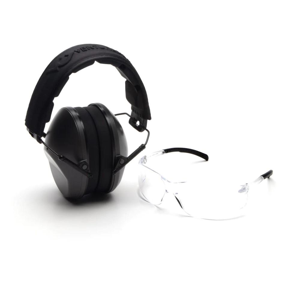 Pyramex VGCOMBO110 Clear Lens Earmuff Combo Kit