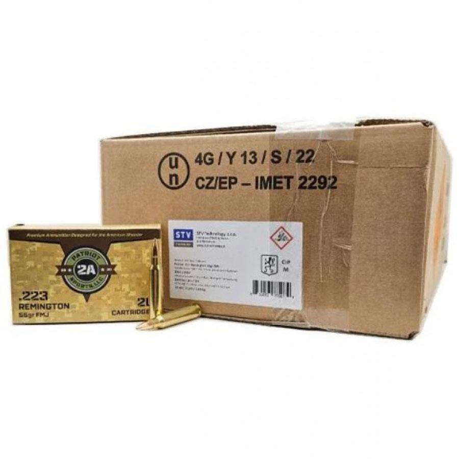 Patriot Sports .223 Rem 55GR Fmj 1000 Round Case