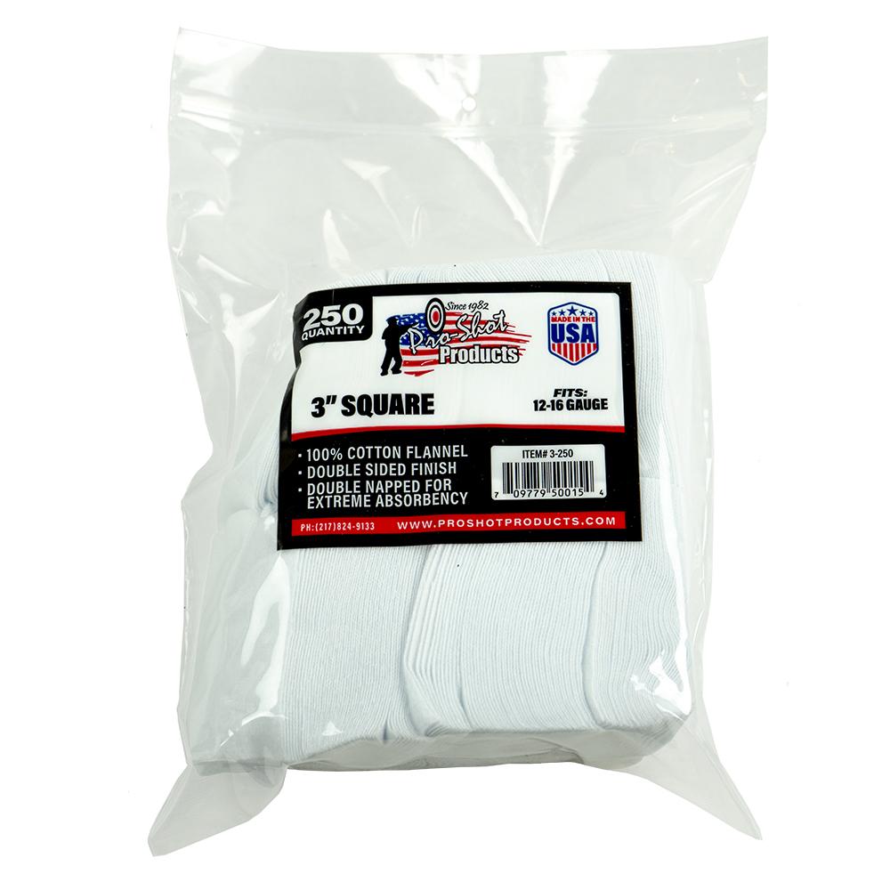 Pro-shot 3250 Cotton Cleaning Patch 12-16GA 3 250/PACK