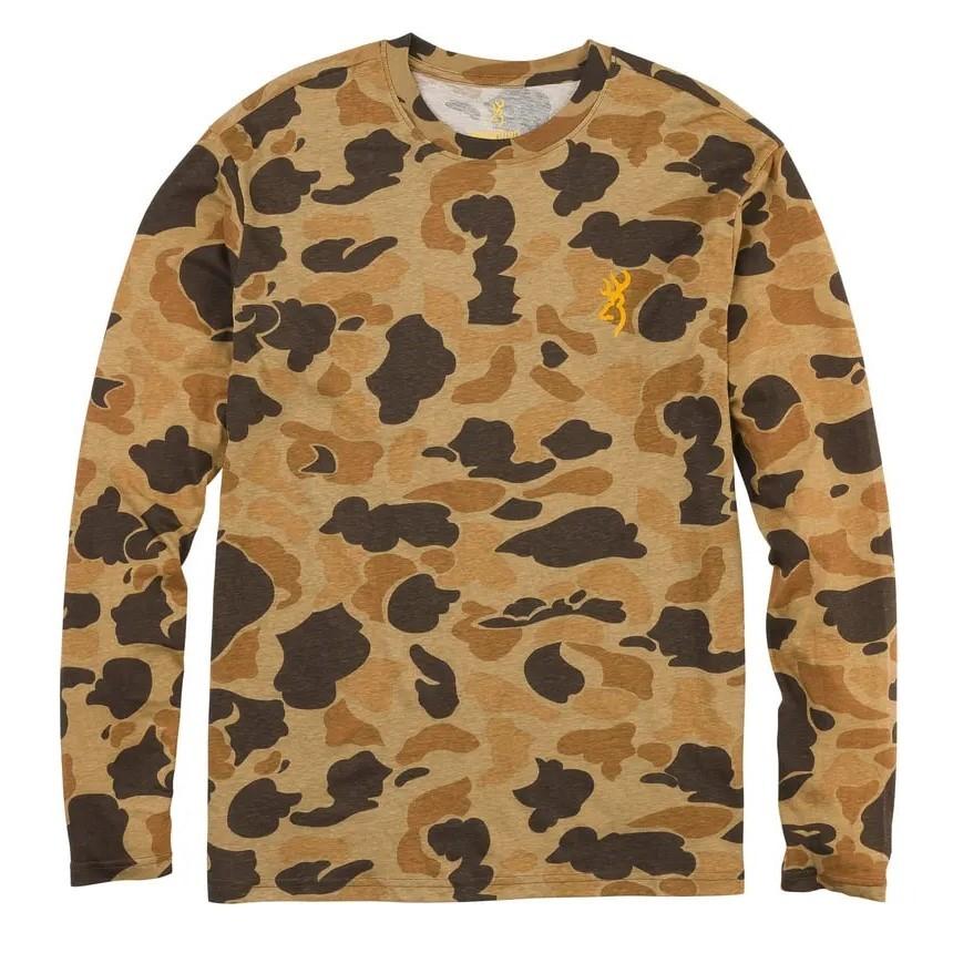 Browning Ls T-shirt Wasatch Vintage Tan Camo M