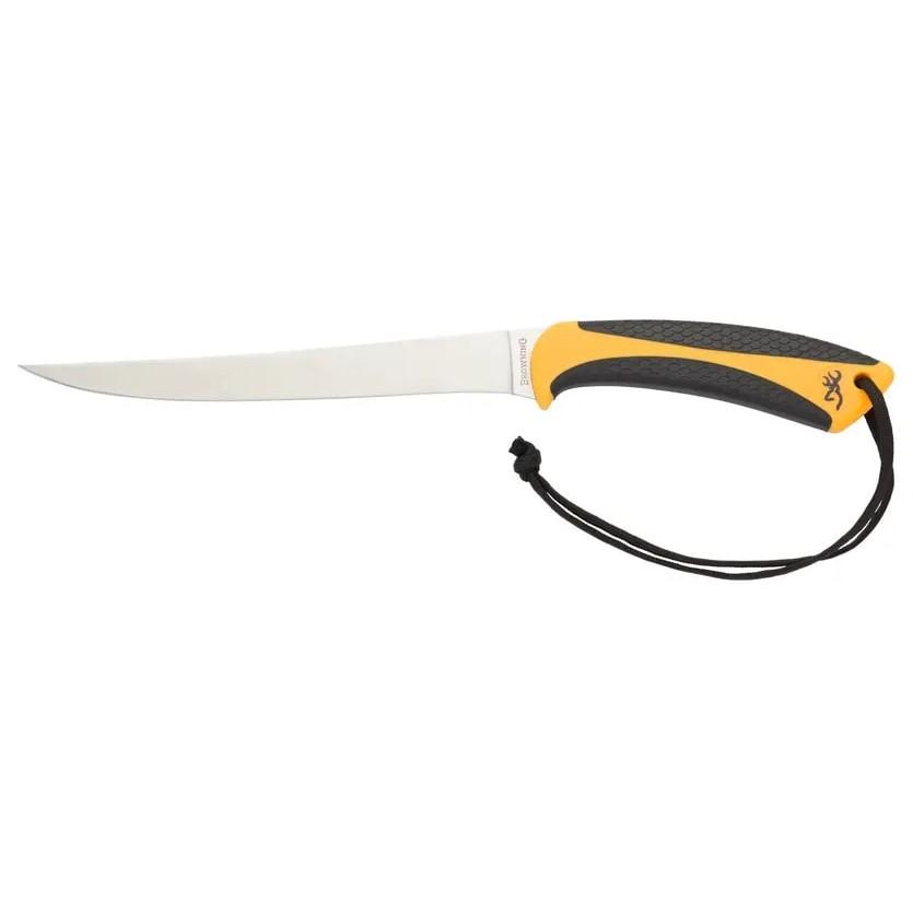 Browning White Water Fillet Knife - 7.25 Flexible Blade, Yellow Handle