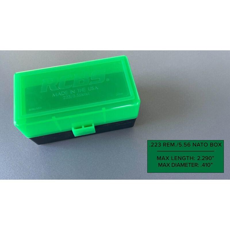 Rcbs Ammo Box .223 - 50 Round Capacity, Green