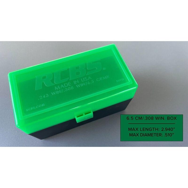 Rcbs Ammo Box .243 - 50 Round Capacity, Green