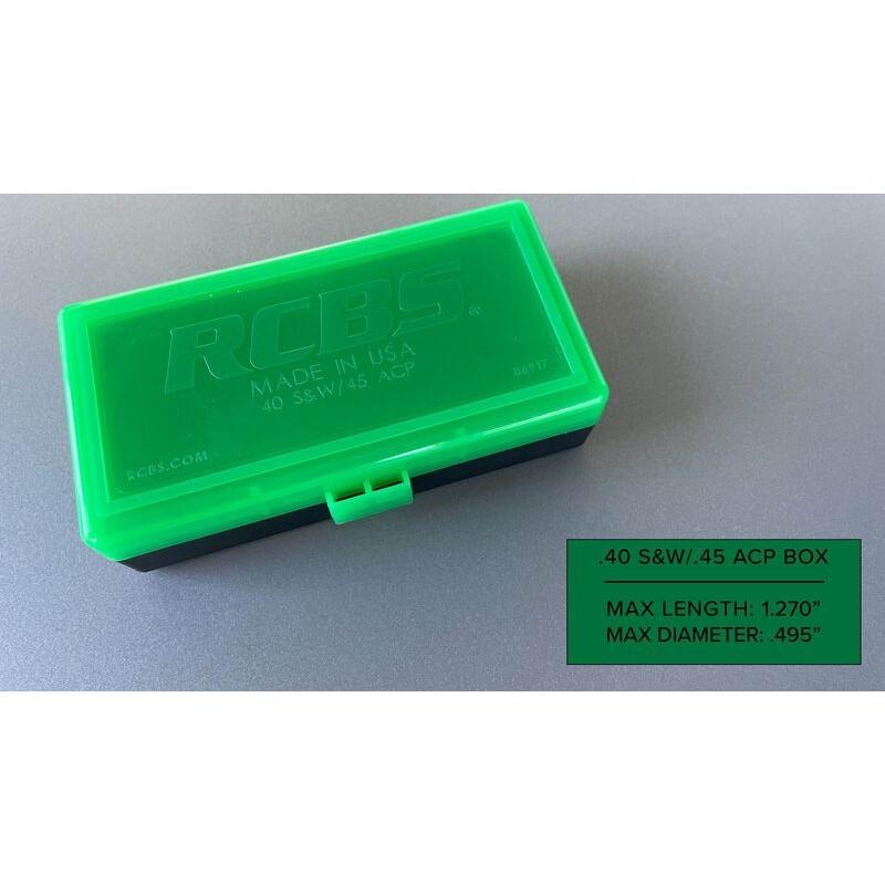 Rcbs Ammo Box 40/45 - Green - 50 Round Capacity
