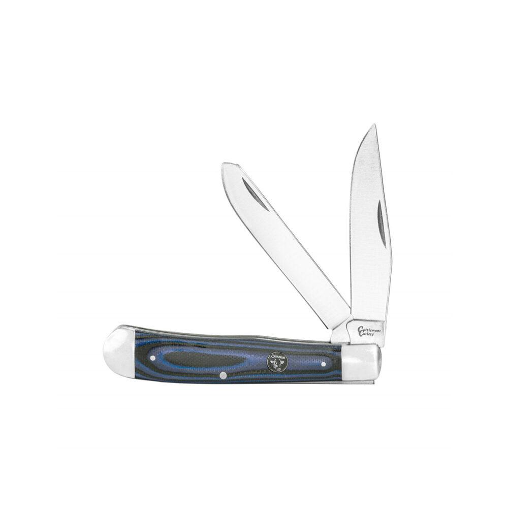 Cattleman Knife Cowhand Trapper - Blue - 2 Blade Folding Knife
