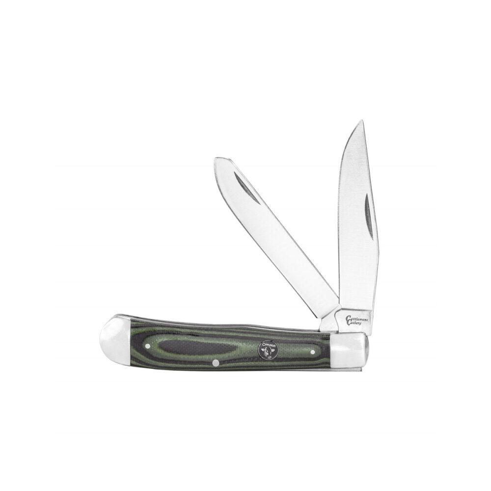 Cattleman Knife Cowhand Trapper Green 2 Blade 4.125IN