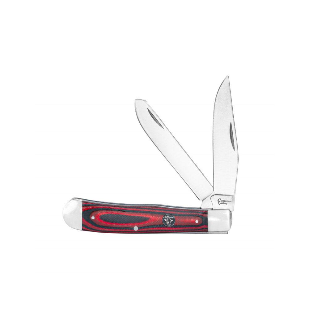 Cattleman Knife Cowhand Trapper Red 2 Blade 4.125IN