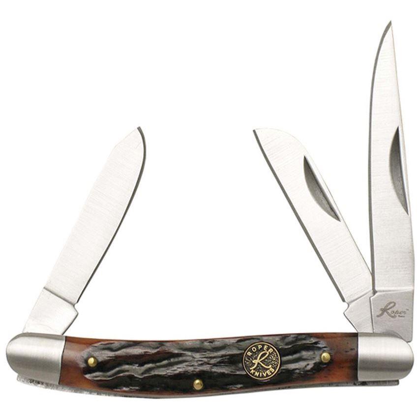Roper Knife Stockman Chaparral Series - Brown Bone Folding Knife