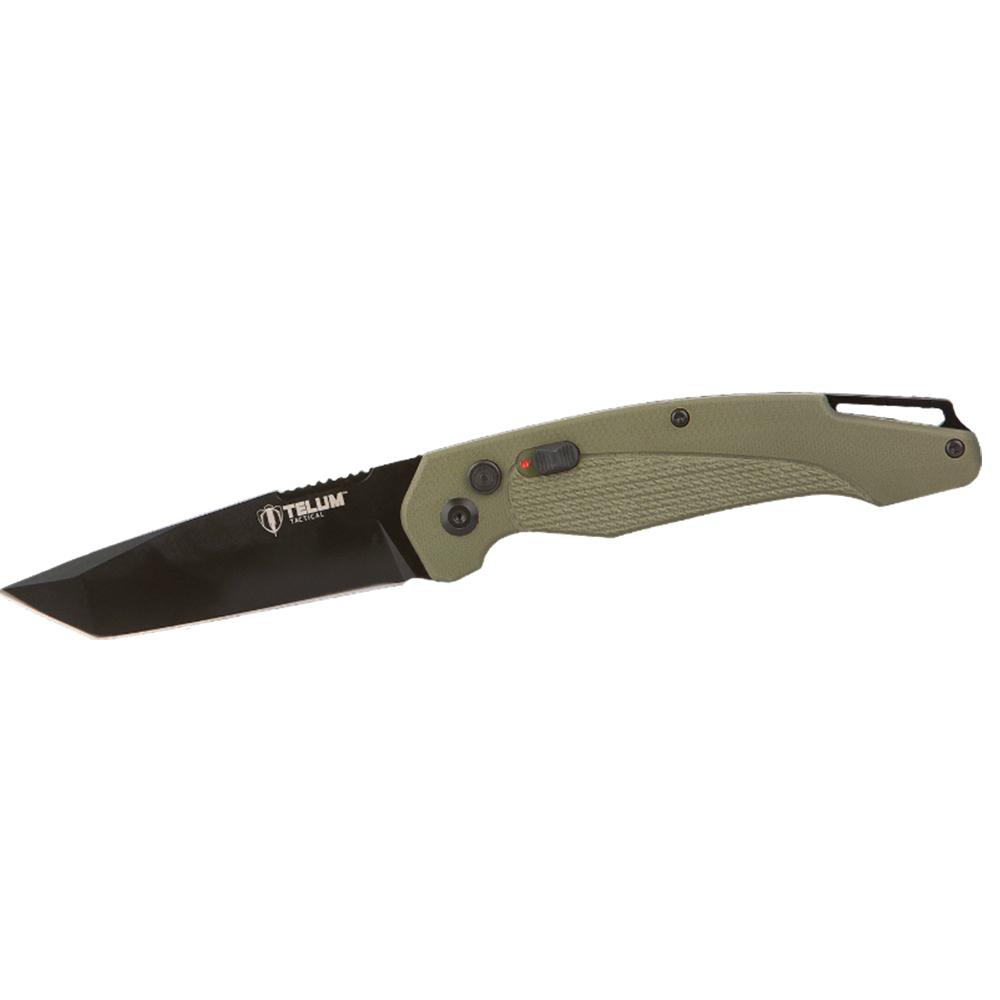 Telum Tactical Knife Titan Od Green Automatic 4IN D2 Blade