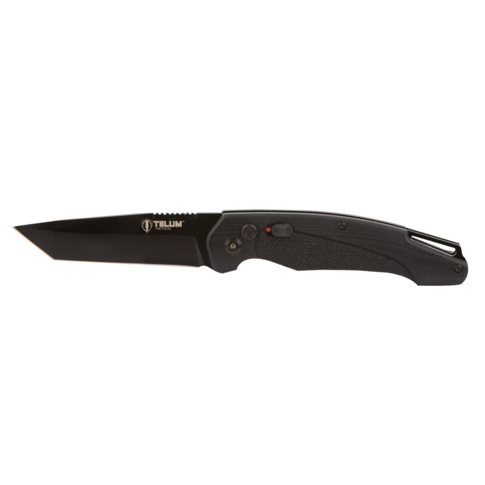 Telum Tactical Knife Titan Black Automatic 4IN D2 Blade