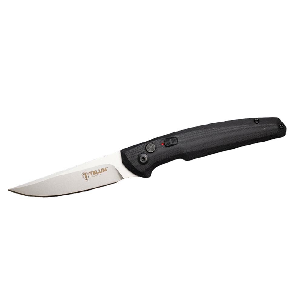 Telum Tactical Knife Glaive Black Automatic 4IN D2 Blade