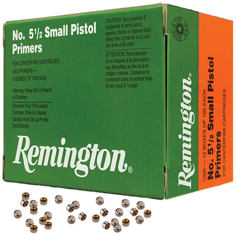 Remington Primer 5-1/2 Small Pistol 1000/CT